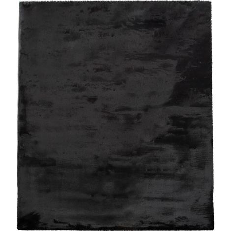 Hochflor Teppich Schlafzimmer Kunstfell Flauschig Kaninchenfell Imitat 160 cm x 230 cm x 26 mm Schwarz Rechteckig