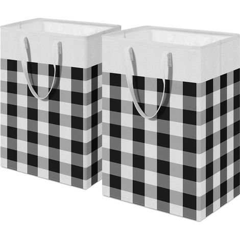 75L Grand Panier à Linge Paniers à Linge Pliable Panier à Linge Grand Panier à Linge 2 Pack Panier à Linge Pliable Paniers à Linge avec Poignées Portables pour Jouets Dortoir Voyage (1/5)
