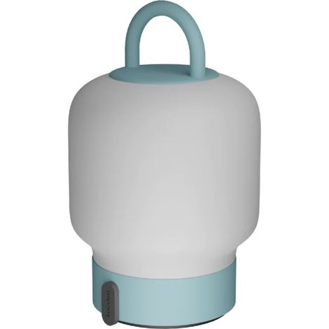 Lampe de table portable, dimmable et rechargeable via usb - verre opale, turquoise - Kooduu - Loome Smokey Teal (1/4)