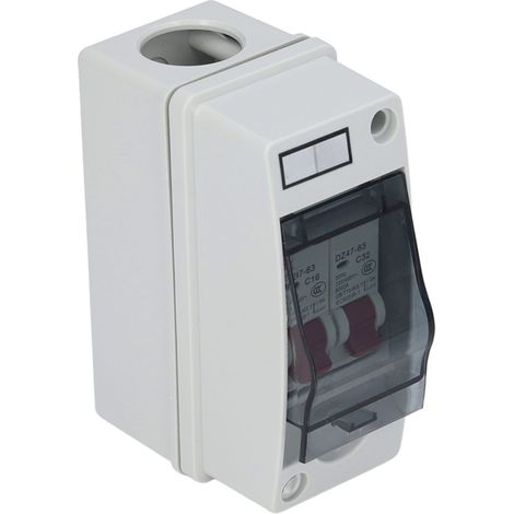 Boîtier de distribution étanche IP65, ignifugé, 2 voies, disjoncteur MCB type C, pour usage extérieur, 16 A 32 A (1/5)