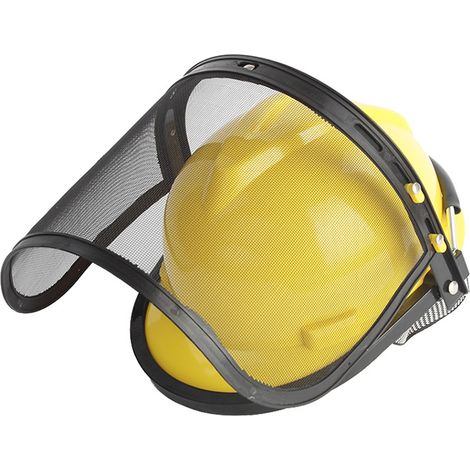 Visière de protection pour tondeuse à gazon, casque intégral en maille métallique, casque de sécurité, accessoires pour tondeuses à gazon et machines de jardinage (1/3)