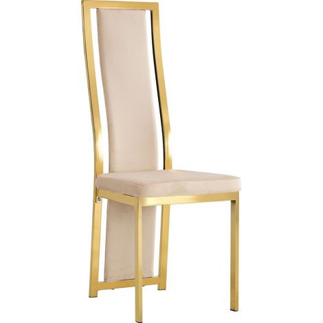Lot de 6 chaises velours beige structure Gold – DANA (1/5)