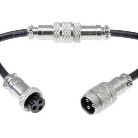 Pollin 453561 Connecteur rond mâle, Femelle Nombre total de pôles: 3 1 set (1/4)