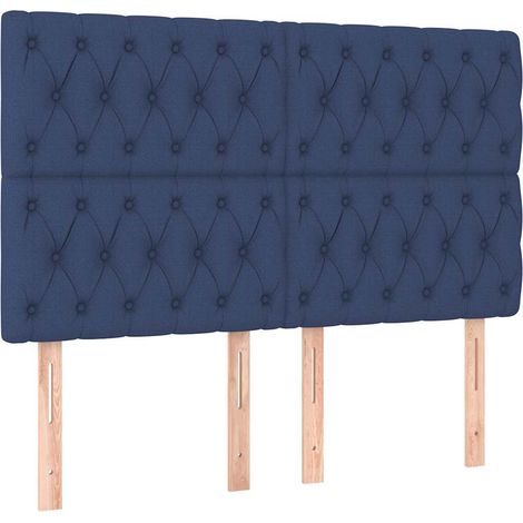 Maison Exclusive - Cabecero de cama azul 160x7x118/128 cm Tela (1/5)