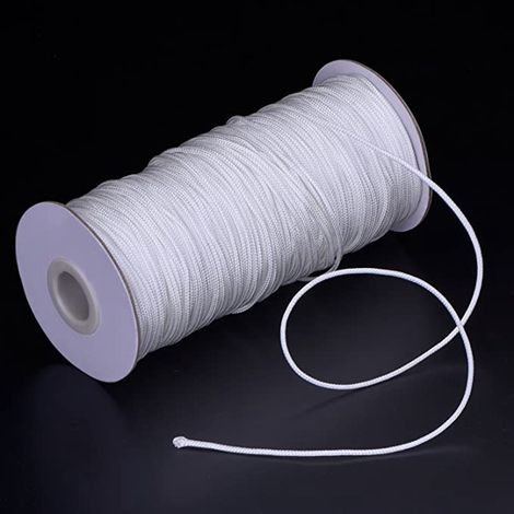 Einzelhandel mit 1,5 mm weißer Polyester-Zugschnur (100 Meter) für Jalousien und Gardinenzubehör. (1/5)