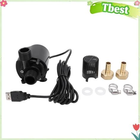 Tbest Pompe submersible Pompe à Eau Submersible, DC 5V 4W 500L/H 180cm Lift IP68 Pompe de Fontaine USB sans Balais piscine essence (1/5)