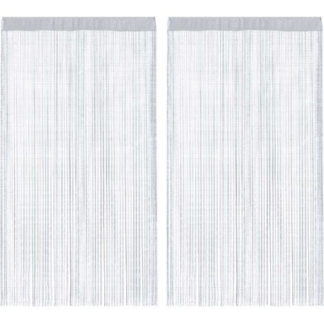 Fadenvorhänge 2 Stk. Hellgrau 100x250 cm vidaXL