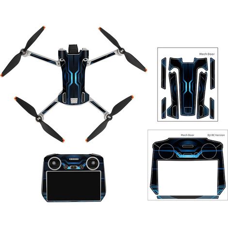 Autocollants étanches pour drone DJI Mini 3 Pro et télécommande, protection 3D motif, accessoires de décoration résistants. (1/5)