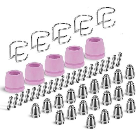 Kit de 50 consommables pour découpeur plasma AG60P comprenant buses et embouts de torche de découpe - Compatible avec AG60 et WSD60 (1/5)