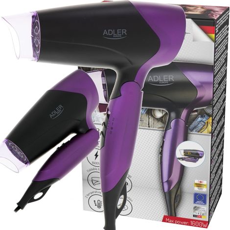 Adler AD 2260 Falt-Haartrockner schwarz-violett 1600 W (1/5)