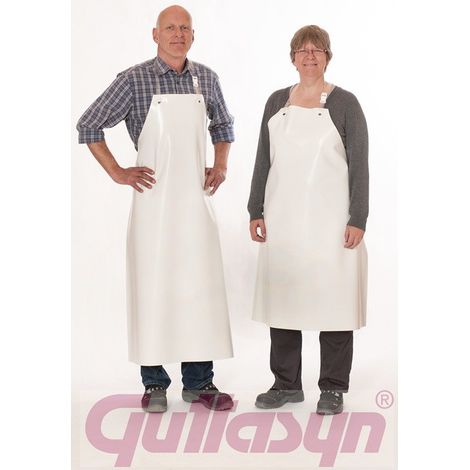 Delantal de ácido de PVC Guttasyn® FR5 L.ca.120xB.ca.90cm blanco GUTTASYN