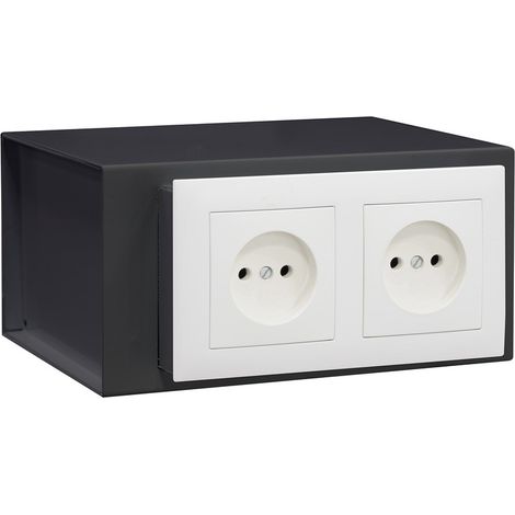 ARREGUI Socket Caja fuerte camuflada tras placa de enchufes, Caja fuerte empotrable en pared, Caja de seguridad camuflada, Caja fuerte invisible, 2 enchufes 23000W-S0