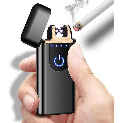 Briquet Plasma Rechargeable USB, Briquet Électrique Arc, Allumeur Portable Sans Flamme, Charge USB Rapide, Résistant au Vent, pour Bougie et Cuisine