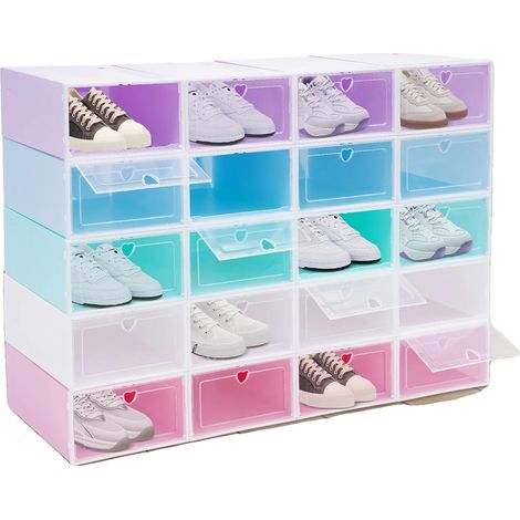 Schuhaufbewahrungsbox, PP- und PC-Material, 32,9 cm x 23 cm x 14 cm, staubdicht, feuchtigkeitsbeständig, stapelbares Design (1/5)