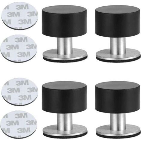 4pcs Butées Porte Adhesive Acier Inoxydable Butoir Arrêts Porte Door Stoppers Avec Caoutchouc Antichoc pour Montage Mural ou au Sol avec Ruban Adhésif Double Face 3M (1/5)