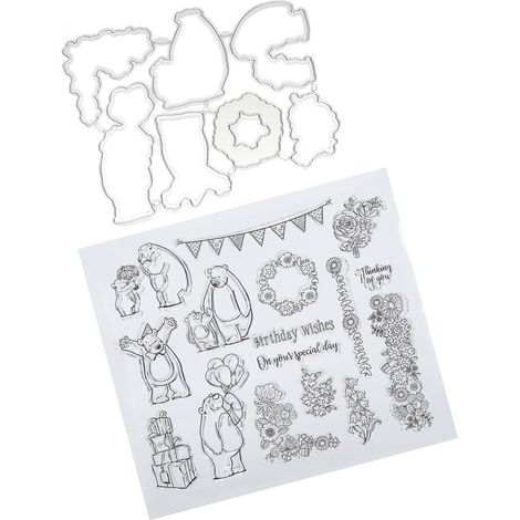 Jeu de 2 Moules à Tampon Transparent TPR pour Création de Sceaux, Estampage sur Papier Scrapbooking, Fournitures de Bricolage Artisanal, Embellissements en Relief (1/5)