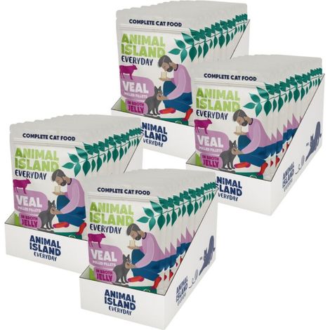 Animal Island NOUVELLE GELÉE TOUS LES JOURS Filets de veau effilochés en gelée 48X85g