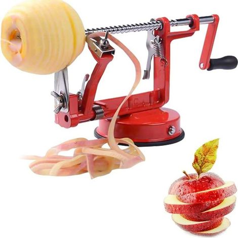 Éplucheur, vide-pomme et trancheuse – alliage d'aluminium, base à ventouse, convient aux pommes et aux pommes de terre. (1/5)