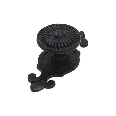 Lot de 2 poignées de meuble noires premium avec vis, boutons de placard à trou unique (1/3)