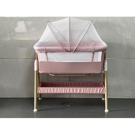 Lit d'appoint pour bébé, couffin pour Dormir Ensemble en Toute sécurité, Sac de Rangement, Facile à Assembler, lit d'enfant Portable Facile à Plier pour Nouveau-nés/Nourrissons (Rose)