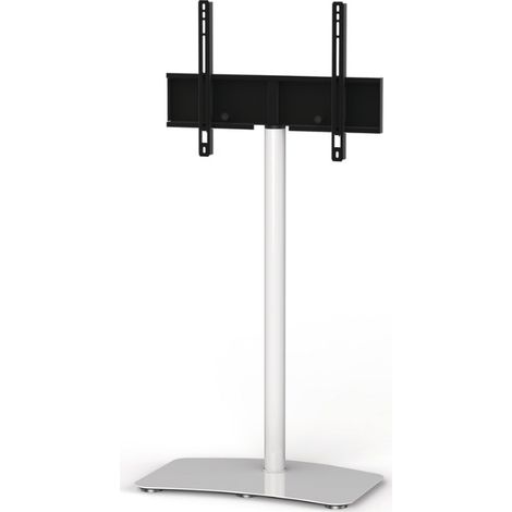 Support TV sur pied orientable PL2800 métal blanc laqué H 109cm (1/4)