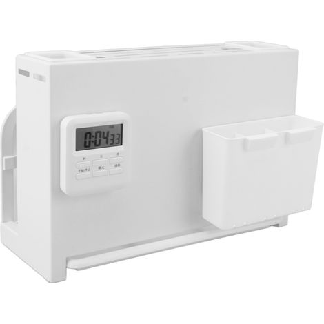 Porte-couteaux multifonctionnel mural, porte-baguettes magnétique blanc, minuteur, porte-couteaux de cuisine pour la maison et le restaurant (1/5)
