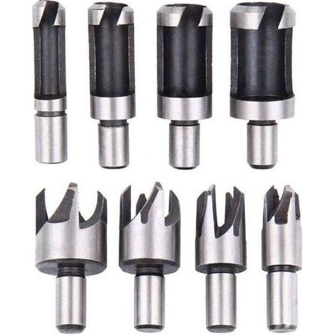 Ensemble de 8 mèches fraises à bouchonner pour bois, outil de coupe pour perceuse, tailles 6mm, 10mm, 13mm, 16mm, accessoire pour travaux du bois (1/4)