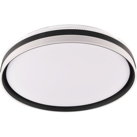 Plafoniera LED 72W 48cm nero/bianco con telecomando IP44 (1/5)