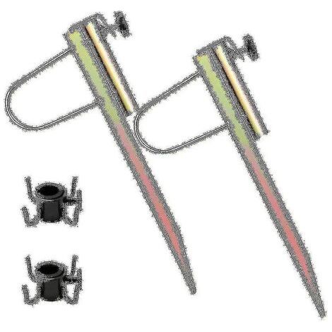 Lot de 2 supports de parasol de terrasse en métal pour parasol de plage (1/3)