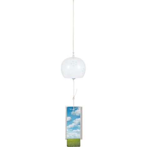 Carillon Éolien en Céramique Japonaise Cloche à Vent en Porcelaine de 405x71mm D'Épaisseur de Couleur Blanche Classique au Design Semi Circulaire Idéale pour la Décoration de Jardin (1/5)