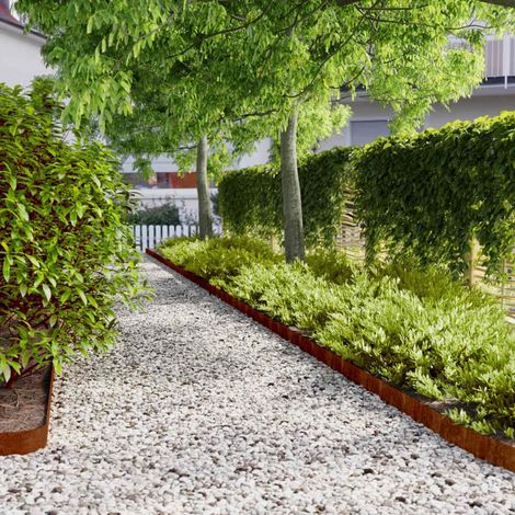 vidaXL Bordes de césped acero corten flexible 10 piezas 10x103 cm (1/5)