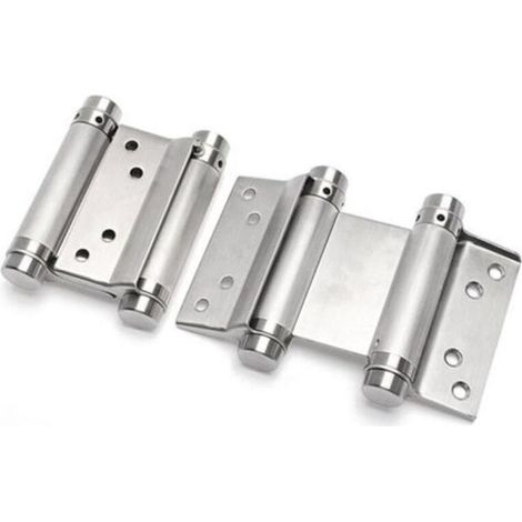 2 pares de bisagras para puertas batientes de estilo saloon, bar o mostrador, de doble acción, acero inoxidable ajustable con cierre automático perfecto, 75 mm (carga hasta 15 kg) (1/4)