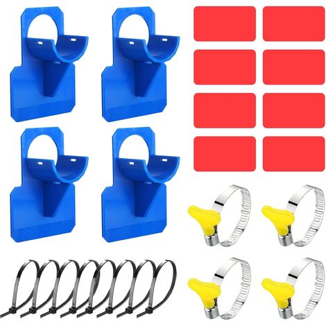 Set di 4 supporti per tubi flessibili per piscina, accessorio per piscina tubolare, accessorio per piscina, con fascette e morsetti, adatto per tubi dell'acqua con diametro inferiore a 38 mm/A