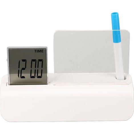 Réveil LCD grand format avec rétroéclairage sept couleurs, mini-réveil de bureau portable, livré sans piles. (1/5)