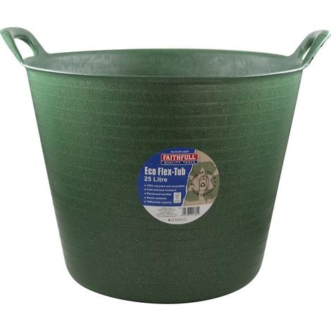 Faithfull Eco Flex Tub Bucket 25 litre - Recycled Green FAIECOFLXG25