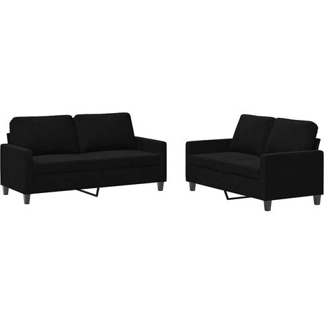 Maison Exclusive - 2dílná sedací souprava s poduškami černá samet (1/5)