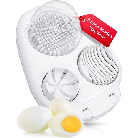 Coupe-œufs pour œufs durs, 3 modes de découpe, robuste, avec fils en acier inoxydable, hachoir de cuisine multifonctionnel pour fraises, champignons, raisins et tomates cerises. (1/5)