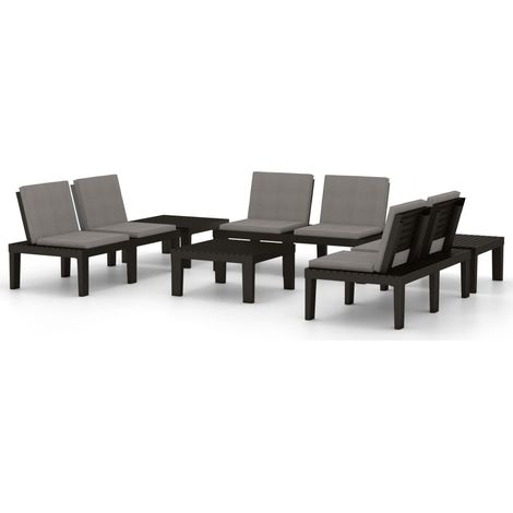 Maison Exclusive - 6-tlg. Garten-Lounge-Set mit Auflagen Kunststo