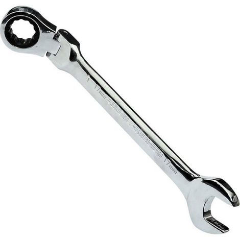 Clé Plate Mixte - Clé À Cliquet À Tête Flexible - 17 mm - Acier Cr-V - Pour Boulons Et Écrous Hexagonaux - 1 Pièce