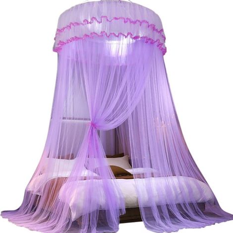 Zanzariera a cupola 1202701200 cm con borsa per il trasporto e ganci zanzariera, copriletto anti-insetti e anti-zanzare (viola).