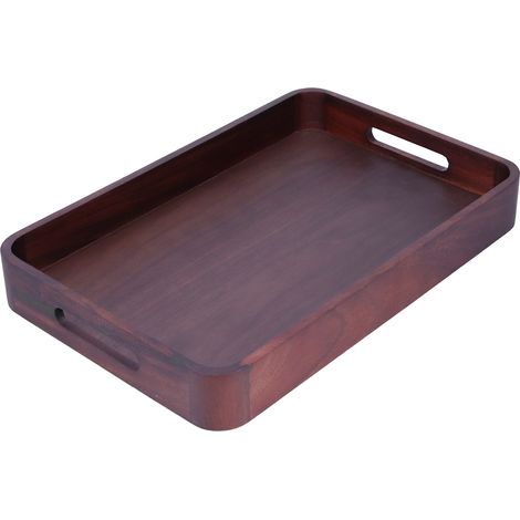 Plateau Rectangulaire en Noyer pour Service de Table, Plateau à Fruits, Porte-Tasses à Thé, Accessoire de Décoration Maison (1/5)