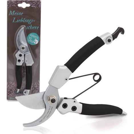 Ciseaux de Jardinage Professionnels pour Les gauchers et droitiers avec Lames en Acier SK5 tranchantes 18 cm Rose/Rose ou Noir Noir (1/5)