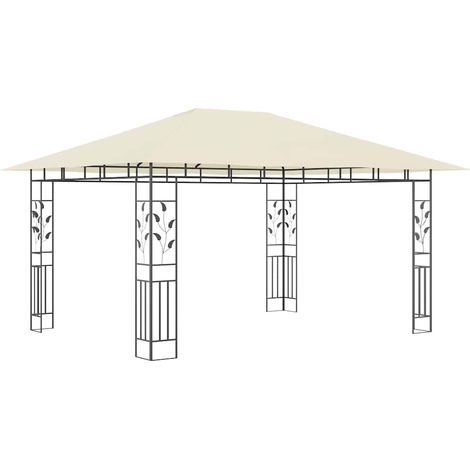 Belvédère avec moustiquaire 4x3x2,73 m Crème 180 g/m² (1/5)