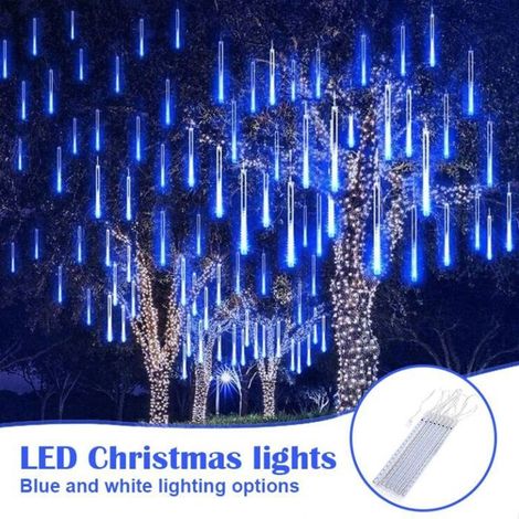 Guirlande Lumineuse Meteoritenregen, 8 Röhren à 30CM, Wasserdichte LED-Lichtdusche für Weihnachten, Hochzeit, Zuhause, Baum, Garten