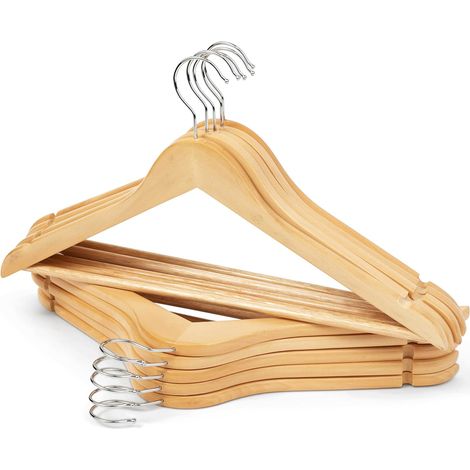 Appendiabiti in legno marrone di lusso, appendiabiti per pantaloni, appendiabiti per orli, appendiabiti per jeans, appendiabiti per gonne (1/5)