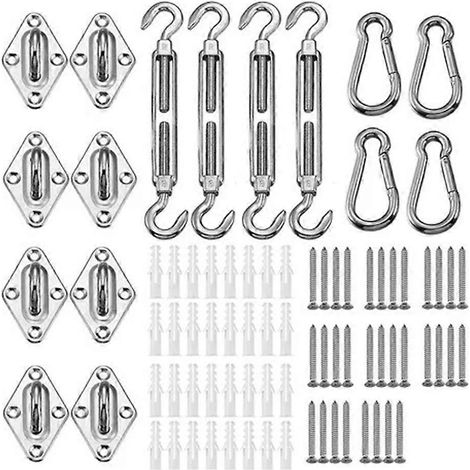 Awning Attachment ensemble renforcé pare soleil Sail acier inoxydable Hardware kit pour jardin triangle et carré (1/5)