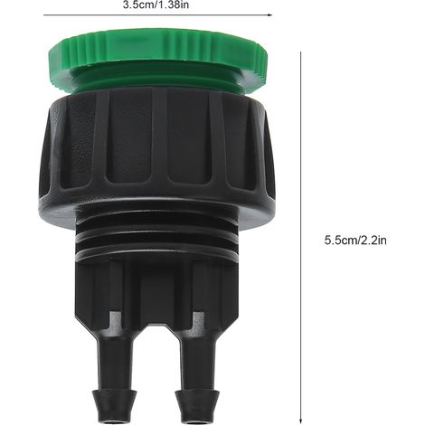Juego de 10 adaptadores de riego de conexión rápida, ABS G1/2 G3/4 a 4/7 mm, para jardín y agricultura. (1/5)