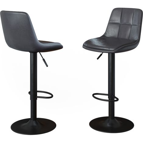 Tabouret de bar Sena, Gris/Noir, 38.5x86cm, Vicco (1/5)
