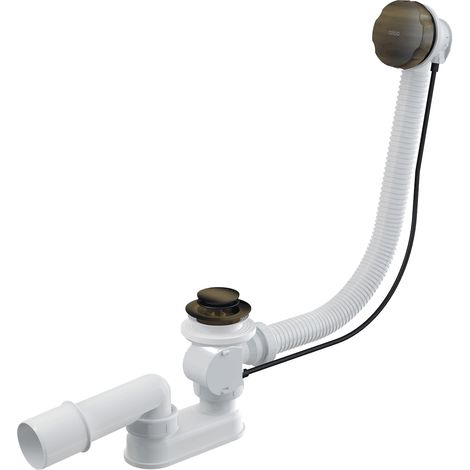 Alcadrain Badewanne Ab- und Überlaufgarnitur Automat komplett, Bronze-Antic 80 cm (1/3)
