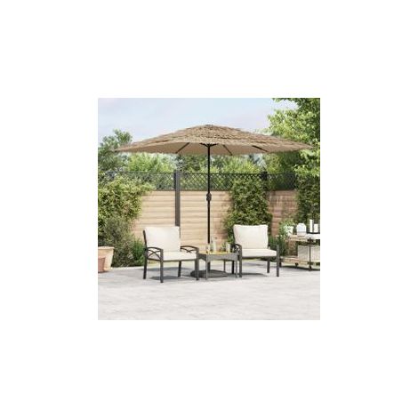 Parasol de jardin avec mât en acier marron 248x248x248 (1/5)